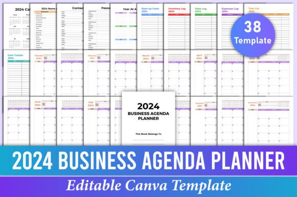 2024 Business Agenda Planner for Canva & KDP