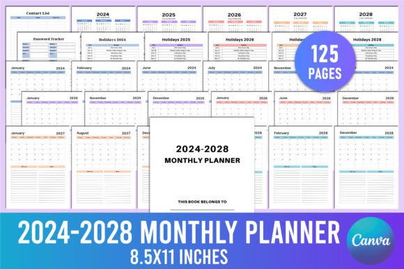 5-Year Monthly Planner 2024–2028: A Practical Guide