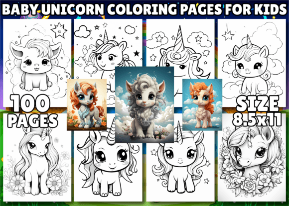 Baby Unicorn Coloring Pages for Kids