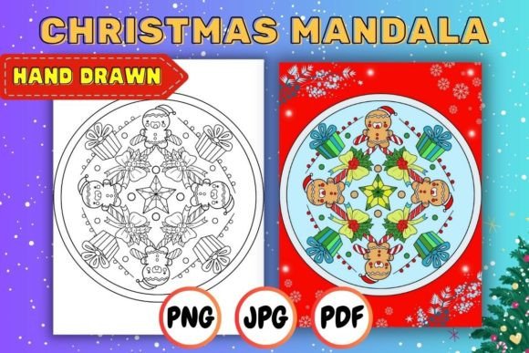 Christmas Mandala Coloring Page 10 for Stress-Free Holidays