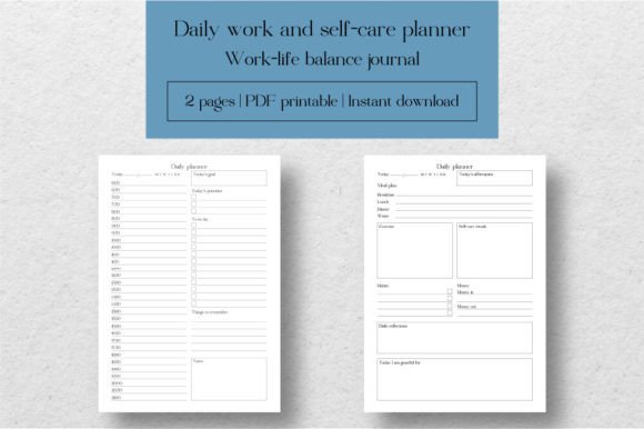 Daily Work and Self-care Planner Print: A Practical Tool for Real Life