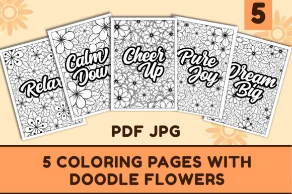 Doodle Flowers Coloring Pages for Adult