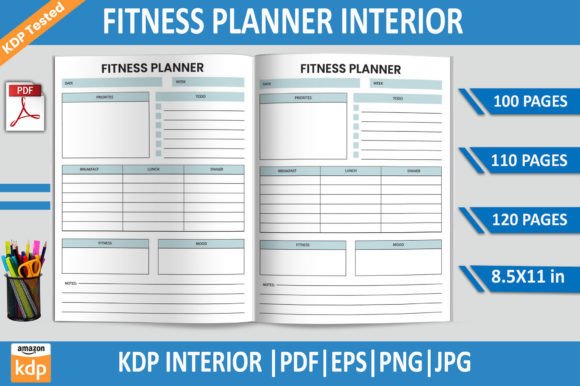 Fitness Planner KDP Interior Template for Publishing