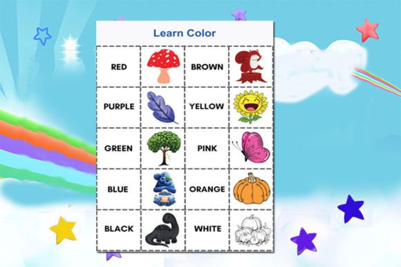 Kids Color Learning Worksheet for KDP