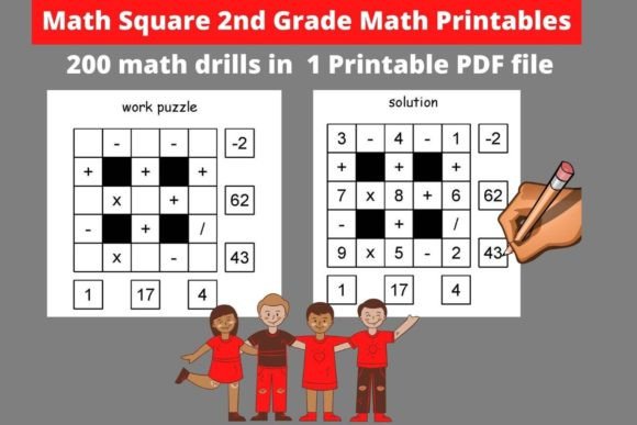Math Square Puzzles - 2nd and 3rd Grade: A Strategic Tool for Foundational Math Practice