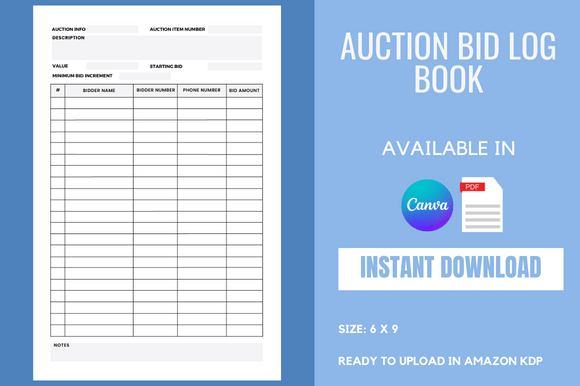 Unlocking Profit in the Low-Content Publishing Niche with the Auction Bid Log Book - KDP Interior