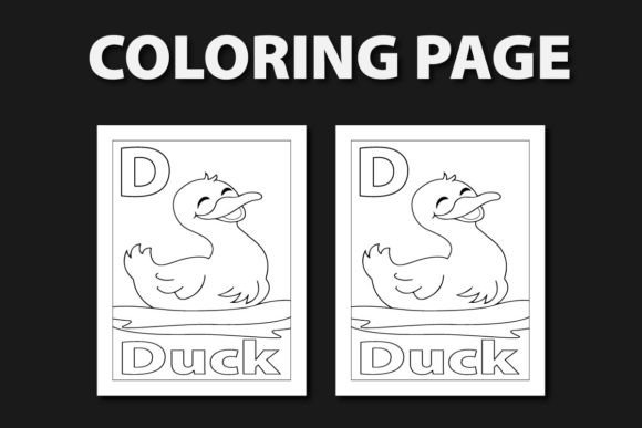 Vector Letter D for Duck Coloring Page: A Designer's Playful Asset