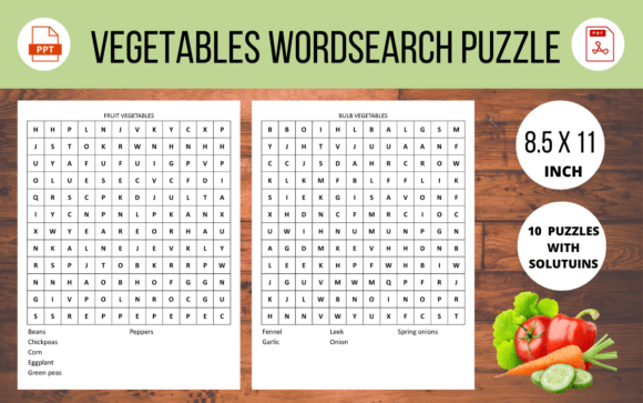 Vegetables Wordsearch Puzzle Guide & Ideas