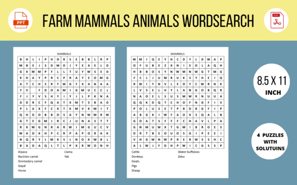 Why the Mammals Farm Animals Wordsearch Puzzle Is a Smart Addition to Your Educational Content Library